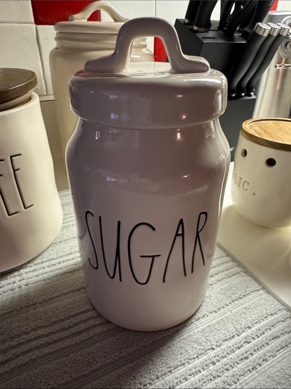 Rae Dunn White Ceramic 'SUGAR' Canister